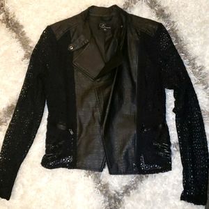 Faux leather black jacket